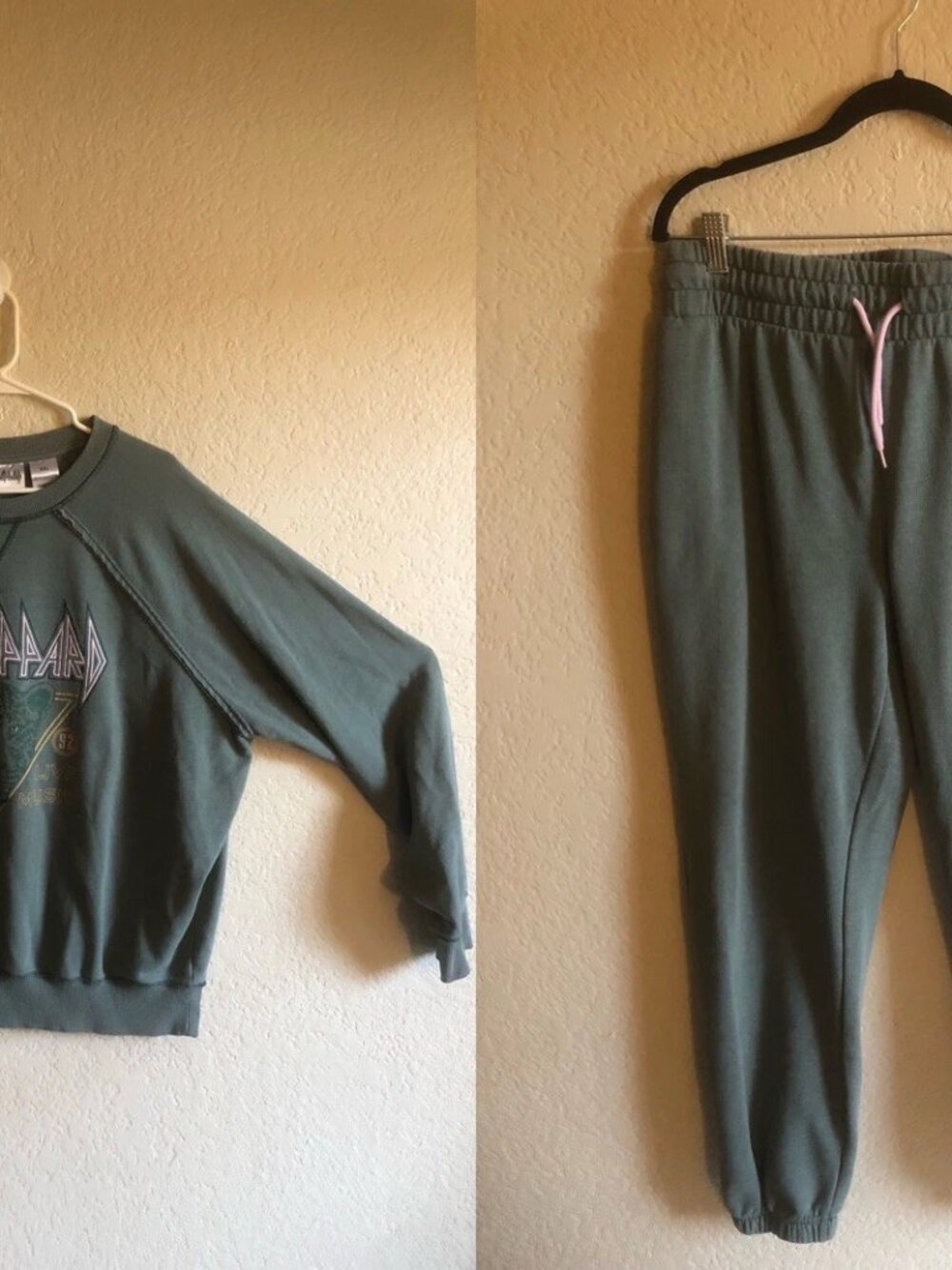 Def Leppard Adrenalize Tour Tracksuit Jogger Pants Size XL & Sweatshirt Size XXL